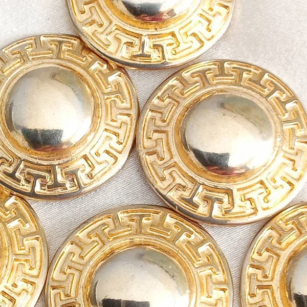 6 90s gilded metal buttons 25 mm gold Italian vintage, Versace style, also historical Roman, suitable for historical re-enactment costume