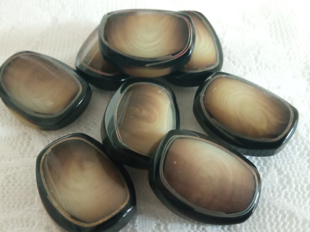 8 Oval Plastic Buttons 2216 Mm, Made in Italy, Authentic Vintage 60s ...