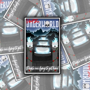 Visit the Underworld vinyl sticker; travel poster vinyl sticker