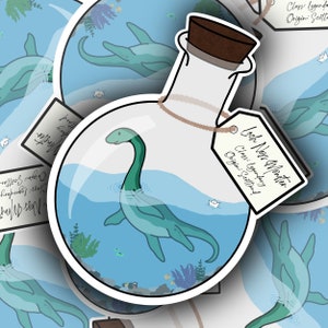 Loch Ness monster vinyl sticker; mythical monster collection sticker; Nessie sticker