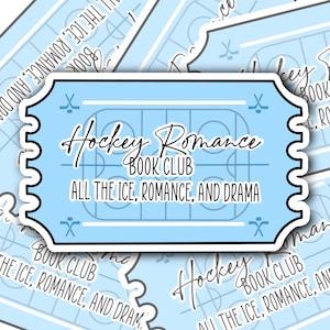Hockey romance book club sticker; vinyl sticker; bookish sticker