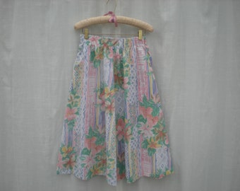 80s Alfred Dunner Skirt Floral SkirtPastel Skirt