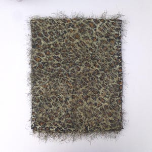 Vintage Y2K Faux Leopard Big Wild Cat Print Textured Fuzzy Oblong Long Wide Neck Scarf Evening Glam Wrap Boho | read description | Glam Garb