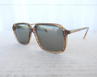 Vintage 70s Metzler German 4450 Aviator Sunglasses: Tortoise Square Frame Mod | read description