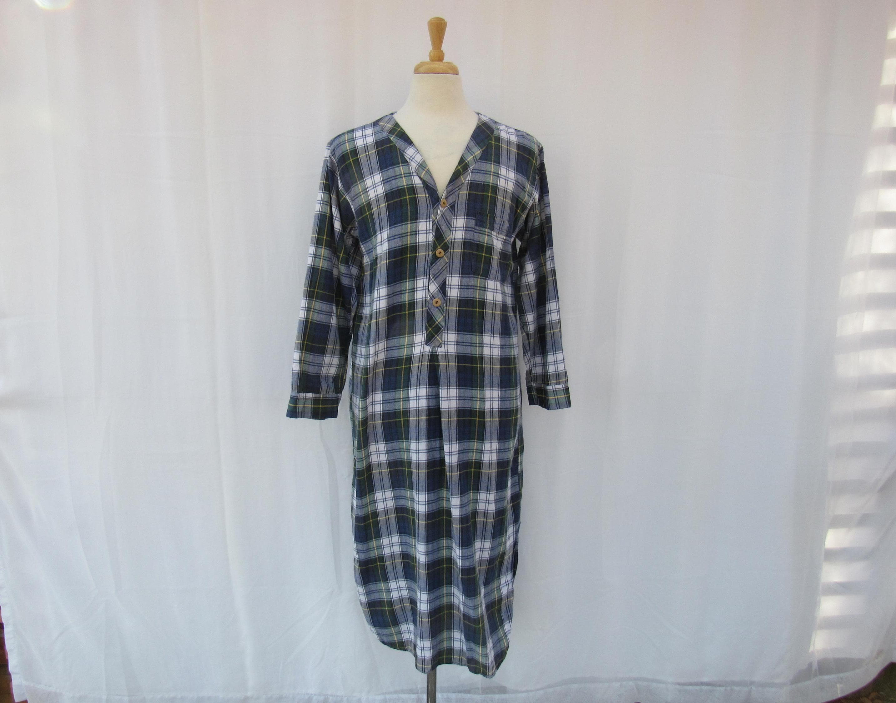 Flannel Nightshirt for Men Etsy UK