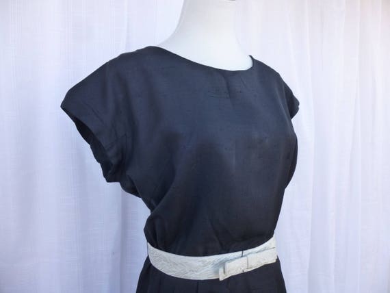 Vintage 60s Marjorie Montgomery Linen Feminine Bla