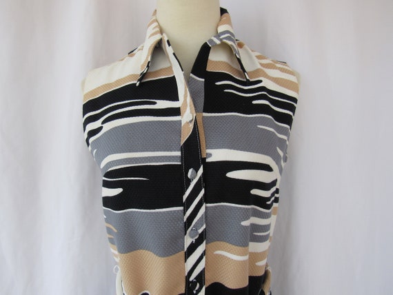 Vintage 60s 70s Lady Bayard Abstract Cotton Butto… - image 3