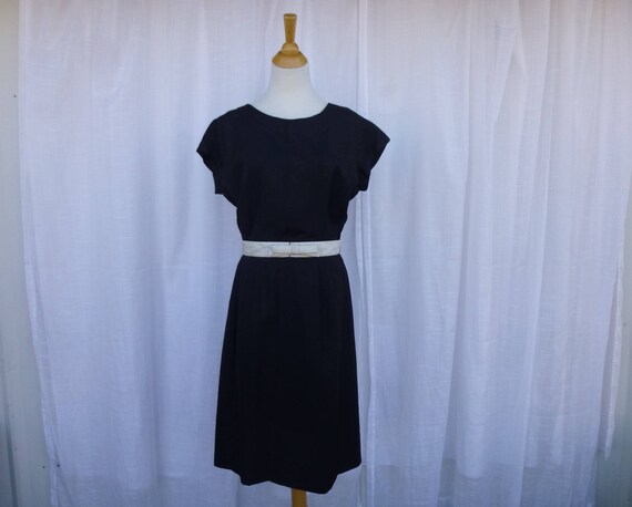 Vintage 60s Marjorie Montgomery Linen Feminine Bla