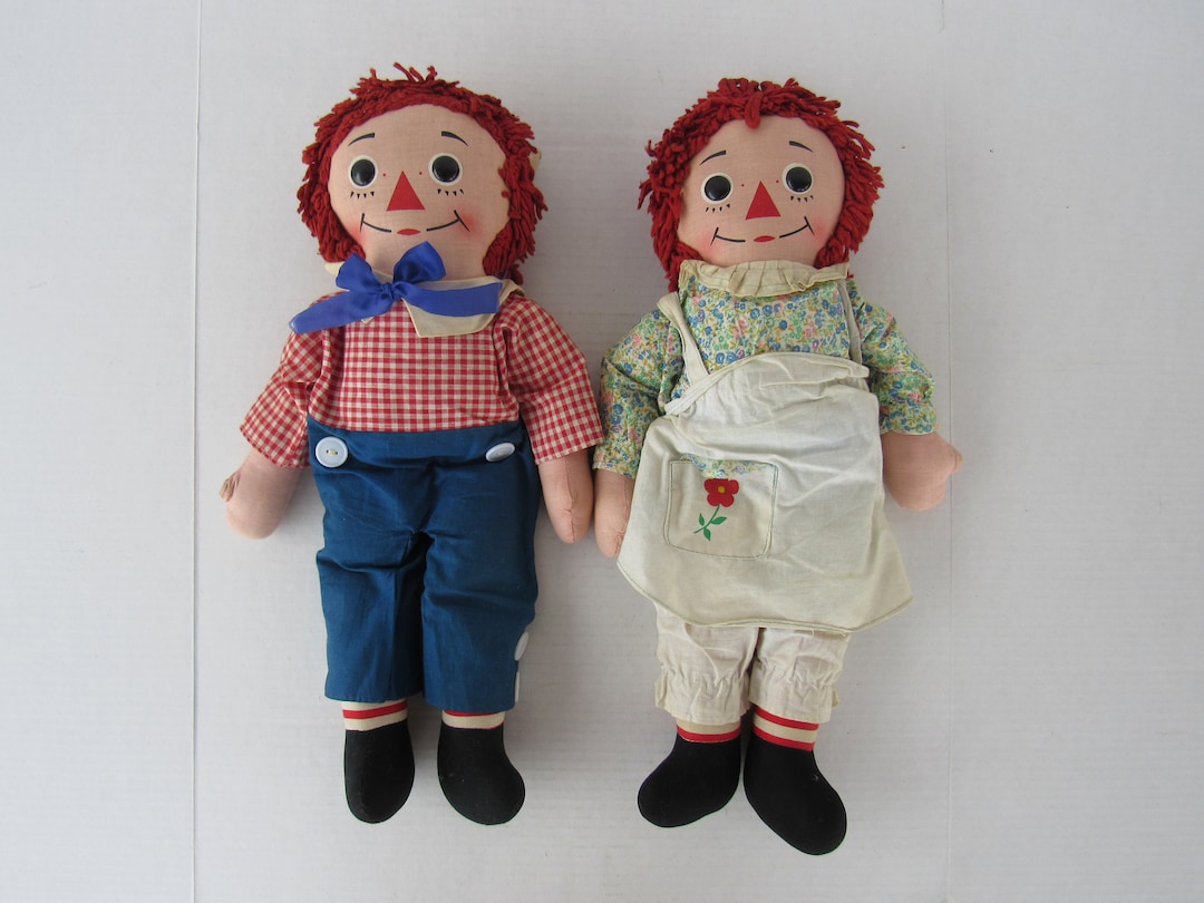 Vintage 60s 70s Knickerbocker Raggedy Ann Raggedy Andy American Folk ...