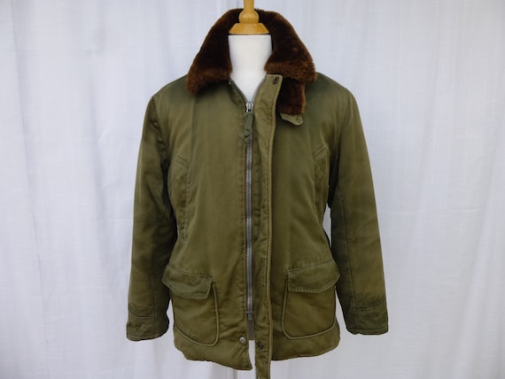 Vintage 50s US Military Utility Zipped Parka Jack… - image 2