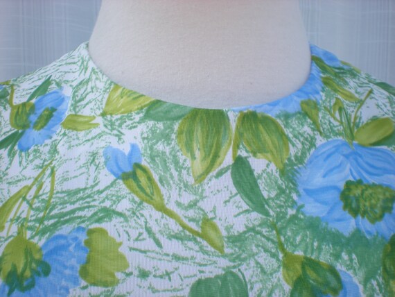 Vintage 60s Floral Blouse Tank Top Pleated Skirt … - image 5