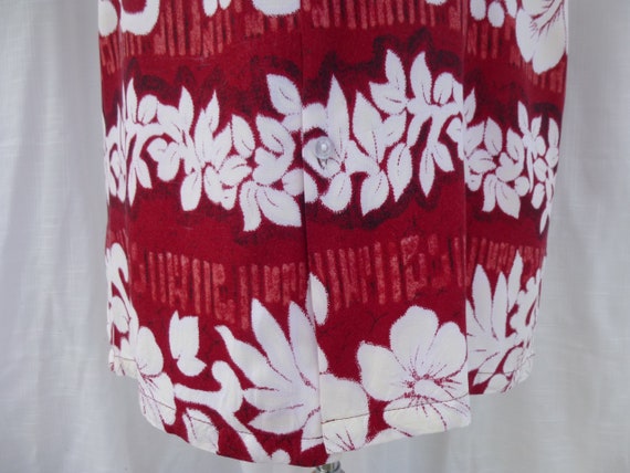 Vintage 80s 90s Tropical Floral Rayon Dress Shirt… - image 4