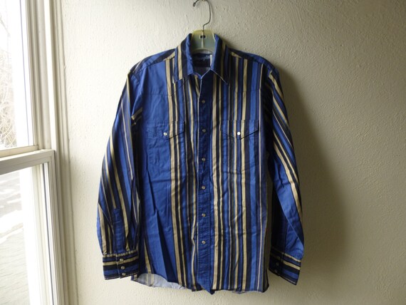 Vintage 80s Wrangler Western Striped 100% Cotton Teen Boy | Etsy