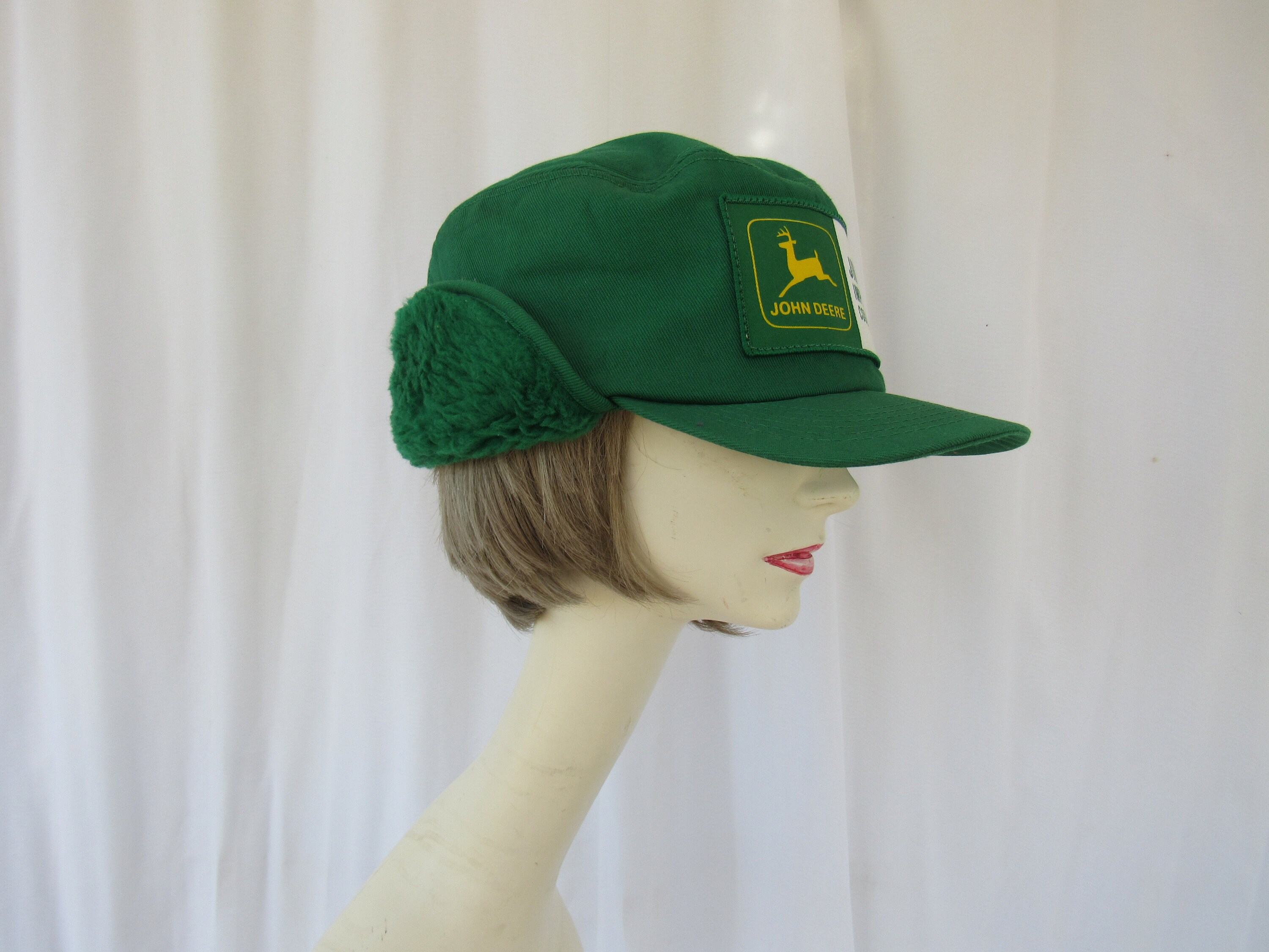 Vintage 70s 80s John Deere Faux Fur Ear 