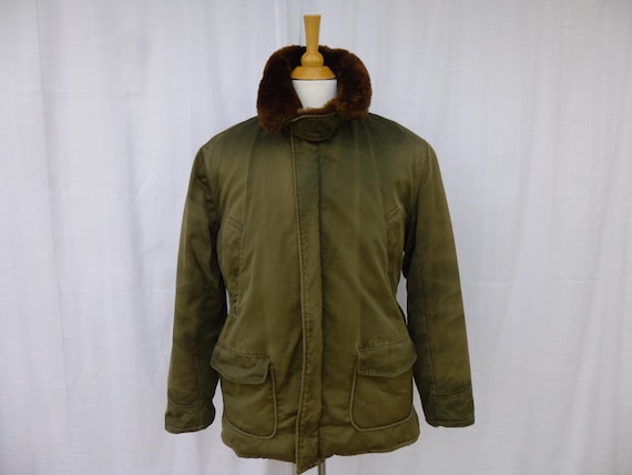 Vintage 50s US Military Utility Zipped Parka Jack… - image 1