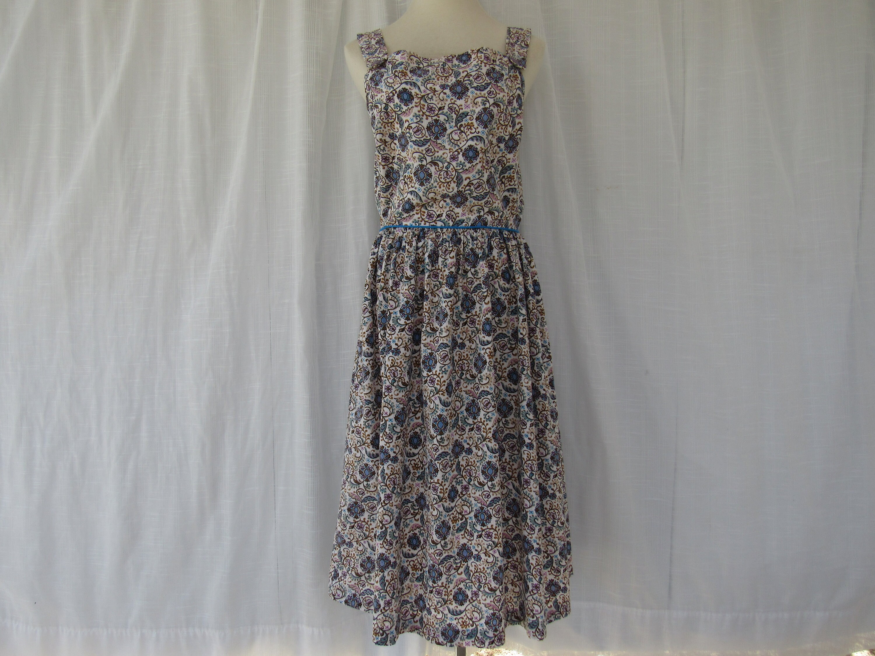 Vintage 50s 60s Floral Halter Gathered Fit & Flared Dress | Etsy