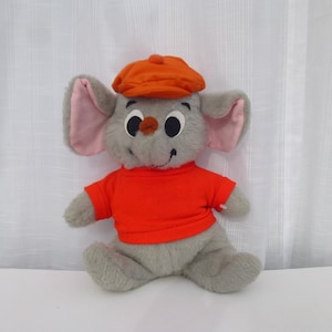 Vintage 90s Bernard Mouse Walt Disney Rescuers Cartoon Character Collectors Stuffed Doll Toy Midcentury Retro | read description | Glam Garb