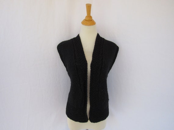 Vintage 60s 70s Loosely Knitted Textured Wool Ope… - image 1