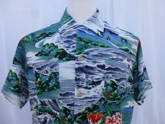 Vintage 50s Penney's 100% Rayon Hawaiian Ocean Pr… - image 3