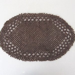 Vintage 60s 70s Koa Seed Doily: Hawaiian Table Centerpiece Boho Handmade| read description