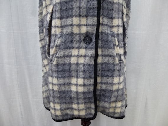 Vintage 60s Penguin Tartan Plaid Wool Buttoned Po… - image 4