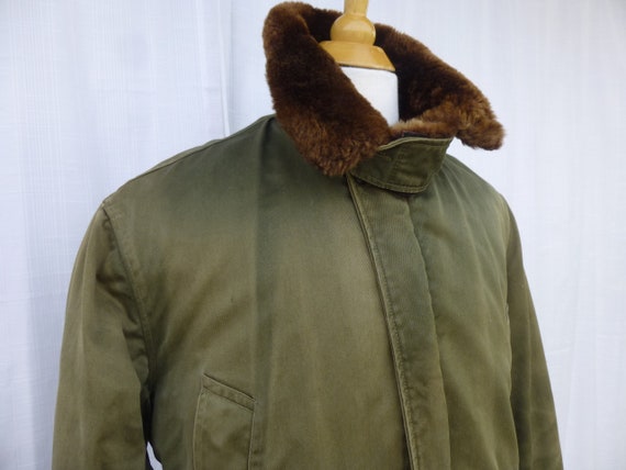 Vintage 50s US Military Utility Zipped Parka Jack… - image 4