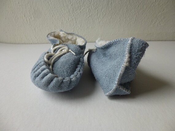 Vintage 80s English Baby Boy Booties Toddlers Sue… - image 4