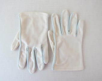 Guantes de conducción de nailon transpirables vintage de los años 50 y 60: puño corto perforado, estilo retro / leer descripción