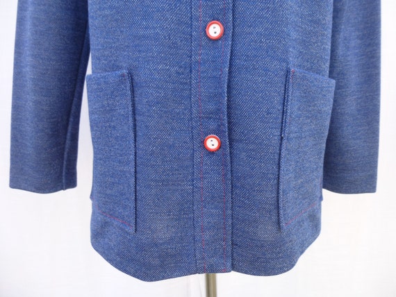 Vintage 70s Faux Denim Jersey Knit Polyester Jean… - image 4