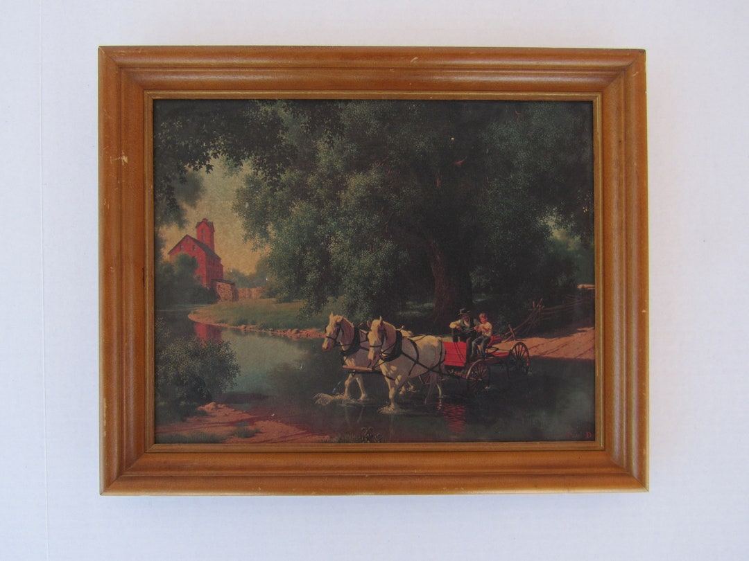 Vintage 50s 60s Paul Detlefsen the Big Moment Collectors Wooden Framed