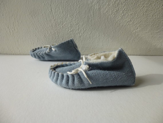 Vintage 80s English Baby Boy Booties Toddlers Sue… - image 2