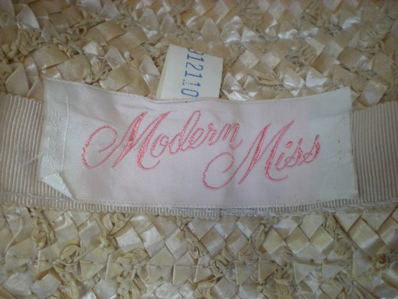 Vintage 60s Modern Miss Formal Straw Sun Bucket H… - image 10