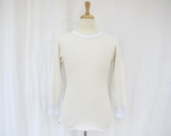 Vintage 70s Hanes Thermal Shirt Cotton Poly Undershirt Underwear, Long Sleeve Retro | read description