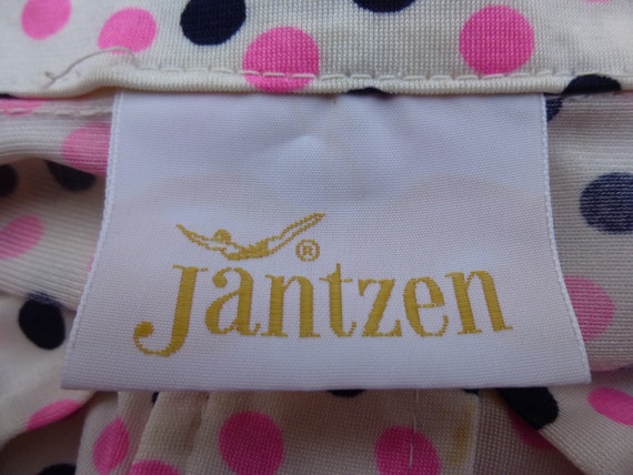 Vintage 70s Jantzen Polka Dots Halfway Buttoned F… - image 5