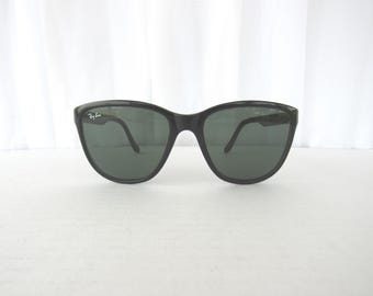 Vintage 70s 80s B&L French Ray-Ban Sunglasses: France Black Frames, Gray Lenses | read description