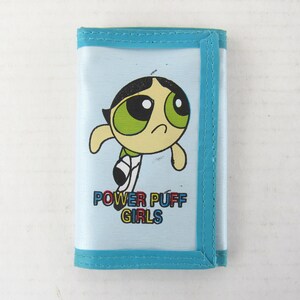 Monedero vintage Y2K con diseño de Buttercup Power Puff Girls Network, de vinilo, con velcro, estilo shag, para niños, con cremallera y tres pliegues / leer descripción / Glam Garb