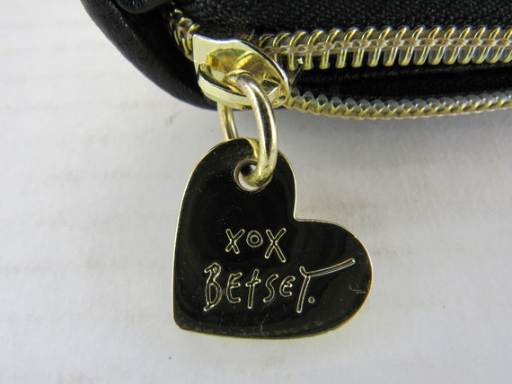 Vintage Betsey Johnson XOX Designer Faux Leather Pleather Heart