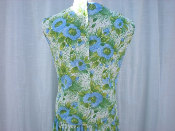 Vintage 60s Floral Blouse Tank Top Pleated Skirt … - image 8