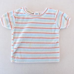 Vintage anni '70 Carter's Multi Striped Print Knit Soft Terrycloth Cotton Unisex Bambina Bambino Neonato Retro Mod USA/ leggi la descrizione / Glam Garb