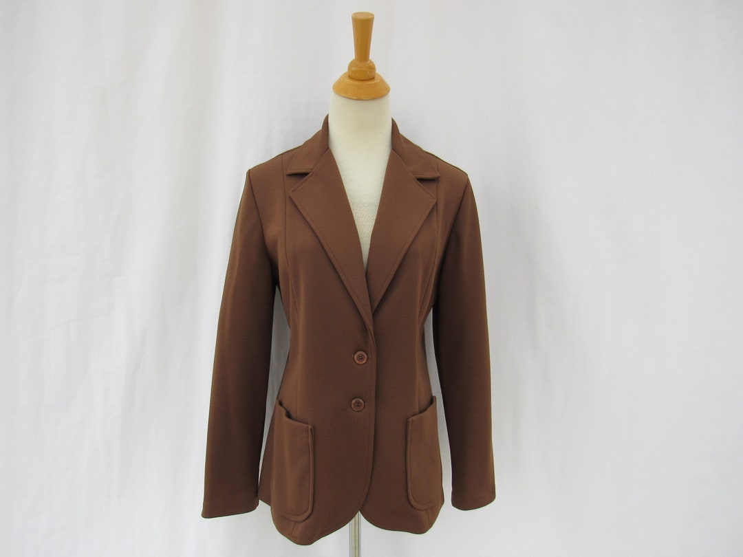 Vintage 70s Alfred Dunner Jersey Stretchy Knit Fitted Blazer - Etsy
