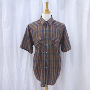 Vintage 90s Western Frontier Plaid Snap Shirt 2XL - Rodeo Cowboy Style USA | read description