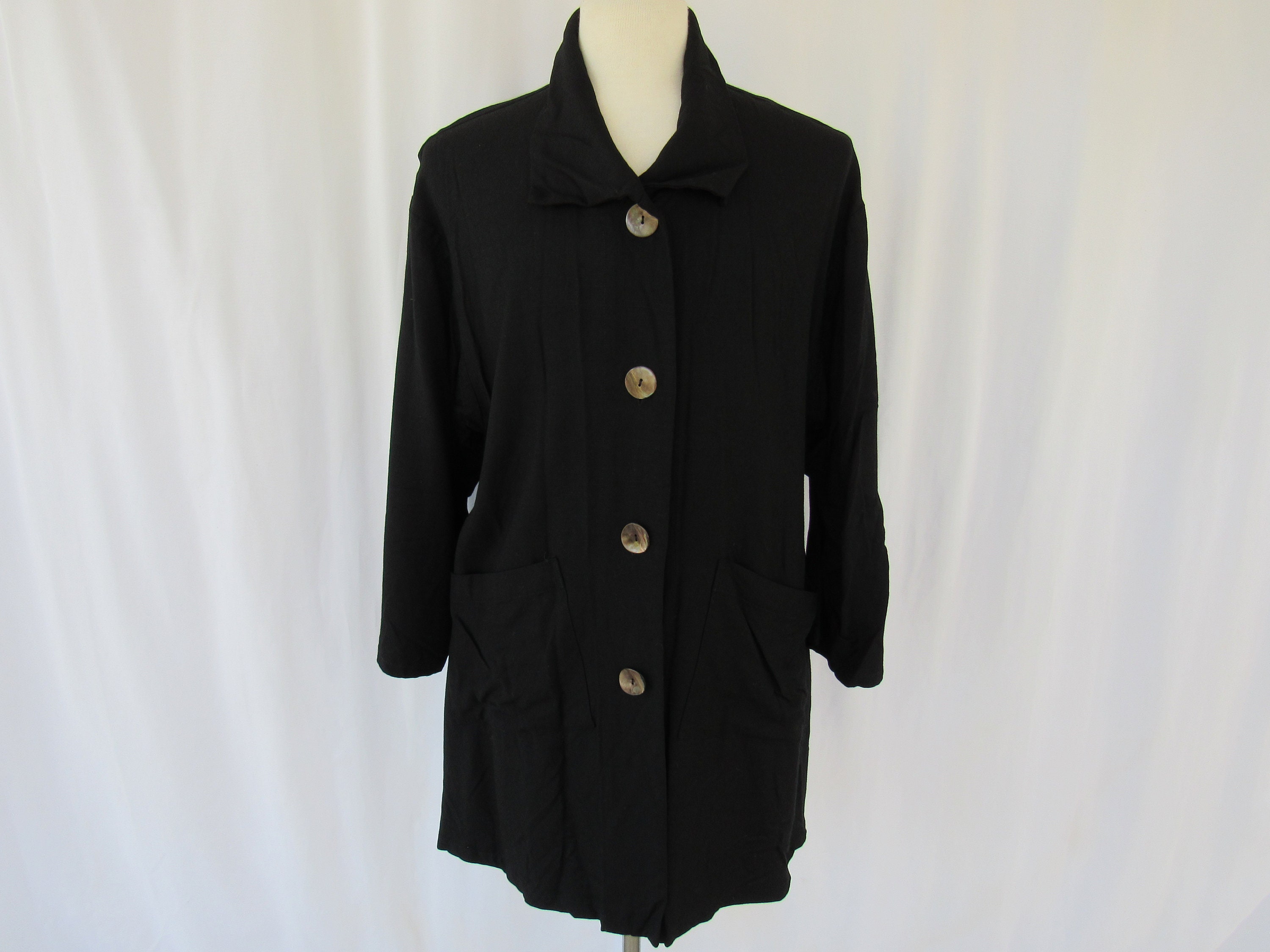Vintage Y2K Opus 204 Design Seattle Textured Linen Woven Buttoned 
