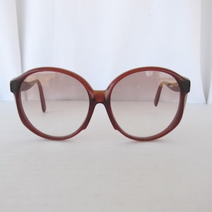 Vintage 70s Italocremona Italian Oversized Sunglasses | Ginger Rust Frames, Gradient | read description Lenses