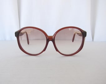 Vintage 70s Italocremona Italian Oversized Sunglasses | Ginger Rust Frames, Gradient | read description Lenses