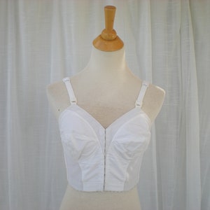 Vintage WHITE Longline bullet Bra by Searssize 36 B 