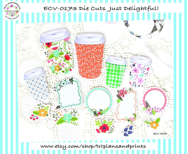 Just Delightful! Erin Condren TN Makse Happy Planner CottageShabby Chic Plum Plum ECV-0173-I B6 Planner Die Cuts Bundle