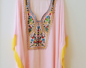 caftan, kaftan, Women Kaftan, Pink Kaftan, Long Kaftan, Abaya Dress, Caftan For Women, Plus Size Clothing, Embroidered Kaftan, Oversized