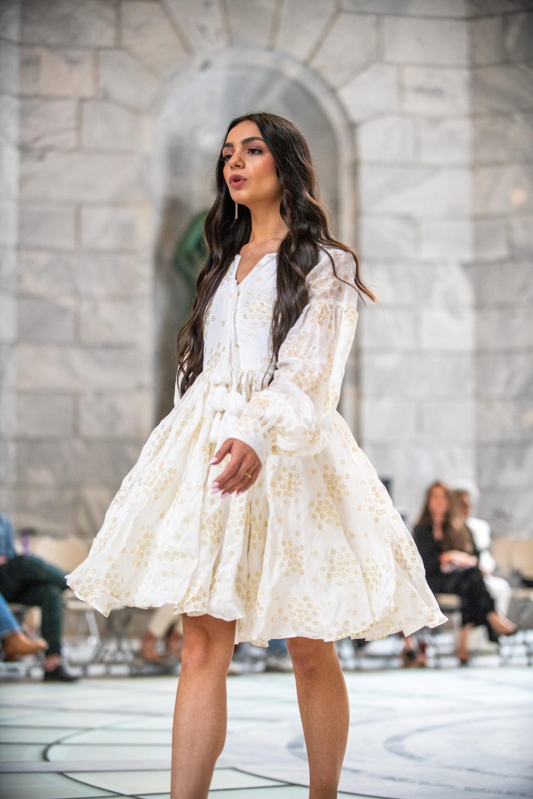 white and gold boho dress White Boho Lace Maxi Dress – Kundalini Dreams main image 0