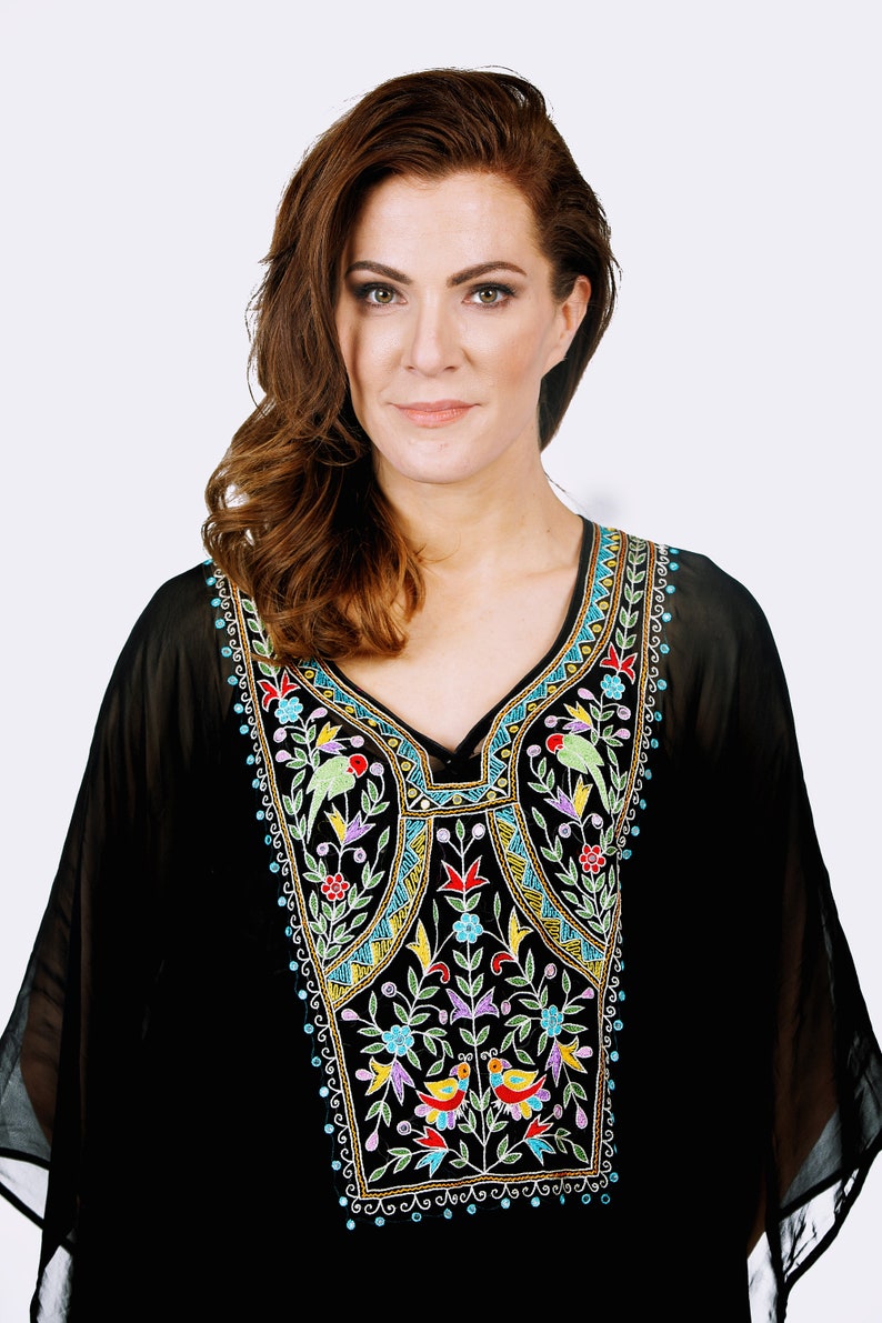 plain black kaftan