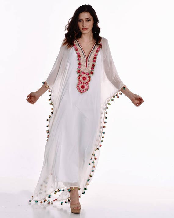 long white kaftan dress